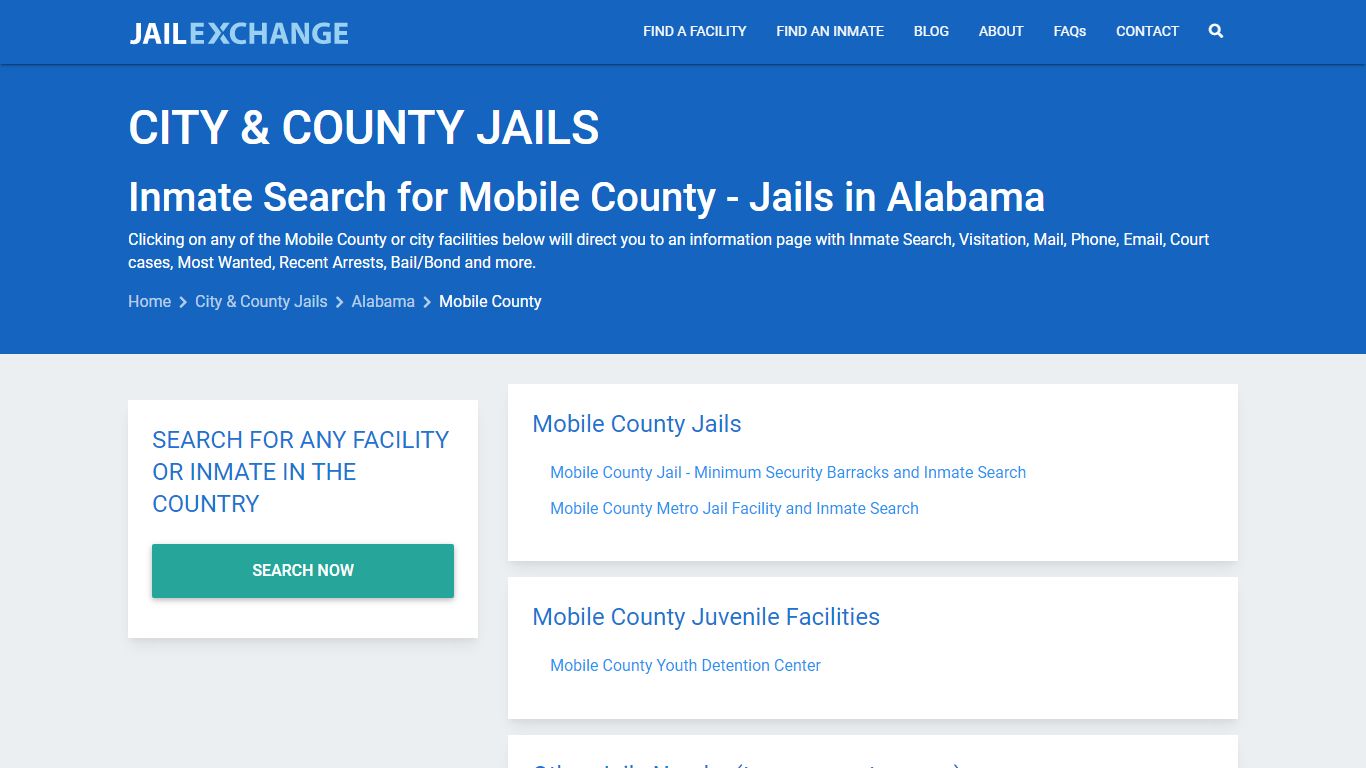 Inmate Search for Mobile County | Jails in Alabama - Jail Exchange